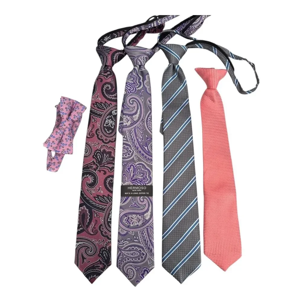 Mixed Brands Tie Set Boys One Size Multicolor Paisley Striped Bow Neckties